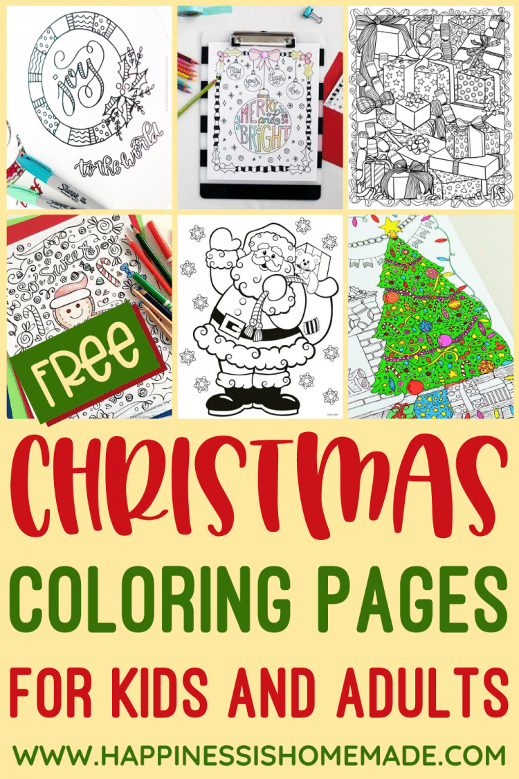 free christmas coloring pages for kids and adults