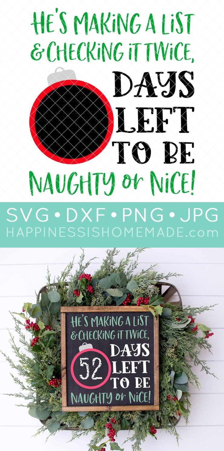 christmas countdown calendar svg file