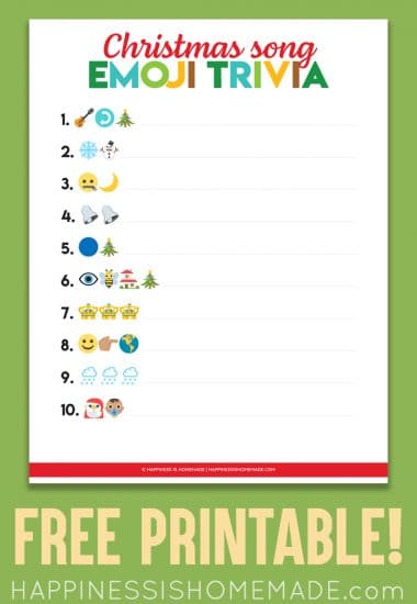 santa printable emoji christmas song game