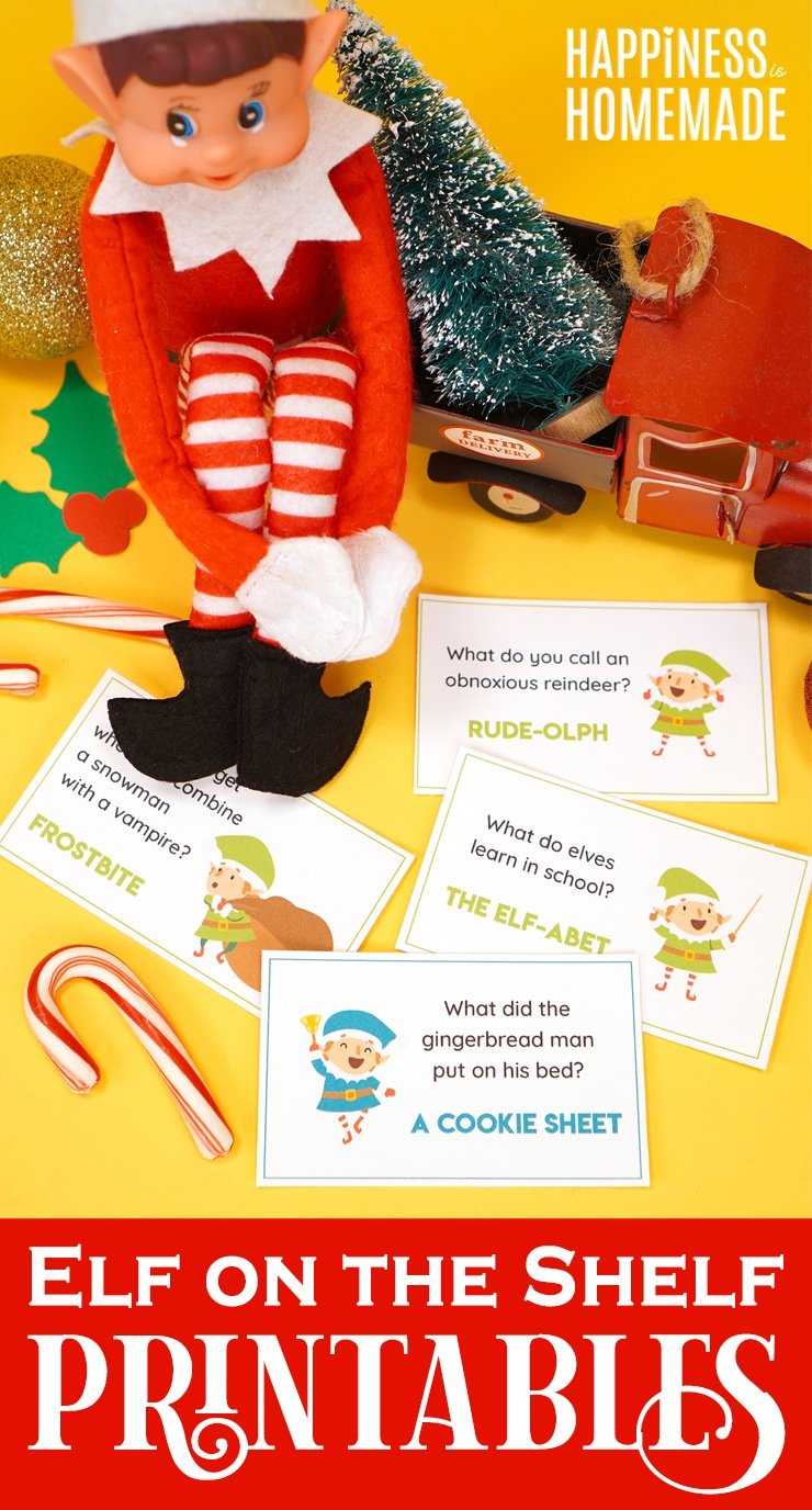 cute elf on the shelf printable notes and jokes with elf