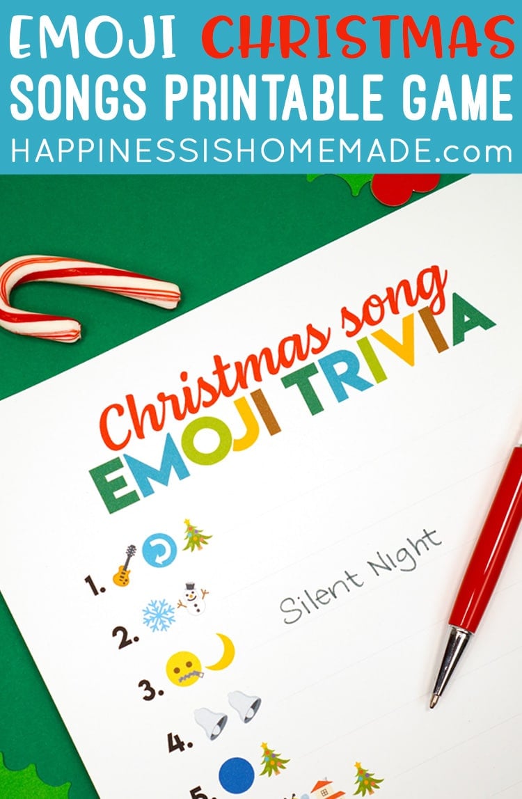 christmas song emoji trivia printable game