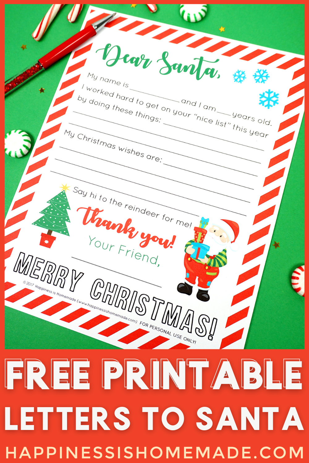 free printable letters to santa 