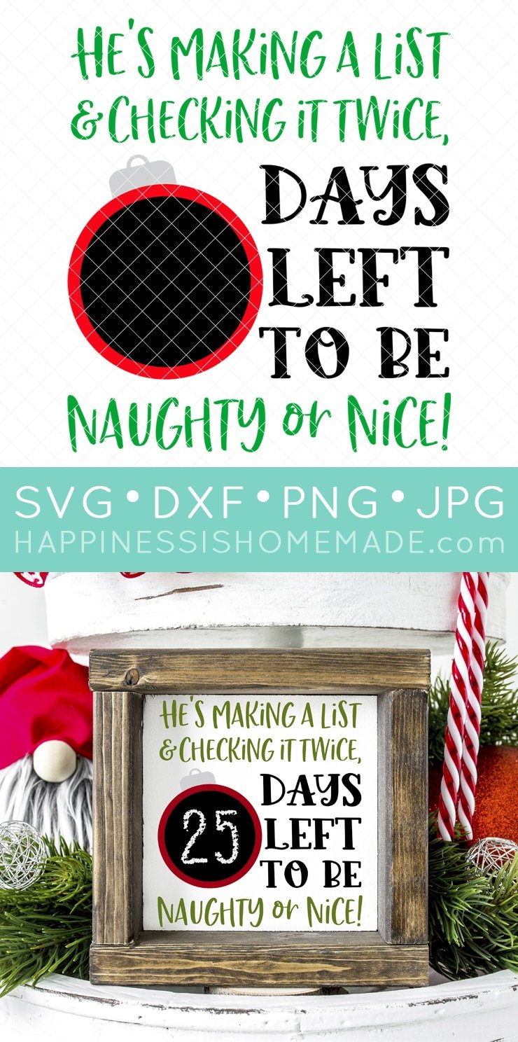 free christmas countdown svg file