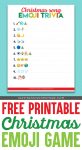 free christmas song emoji trivia printable game