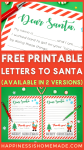 free printable letters to santa, available in 2 versions
