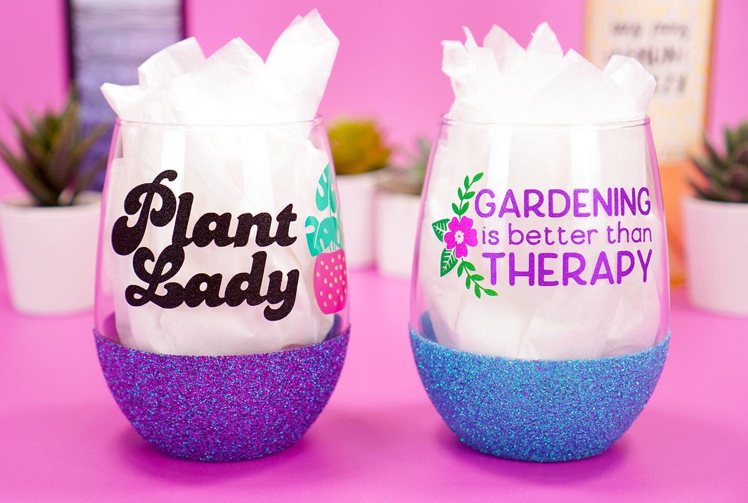 DIY Glitter Dipped Glasses - Dishwasher Safe Glitter Cup - Poofy