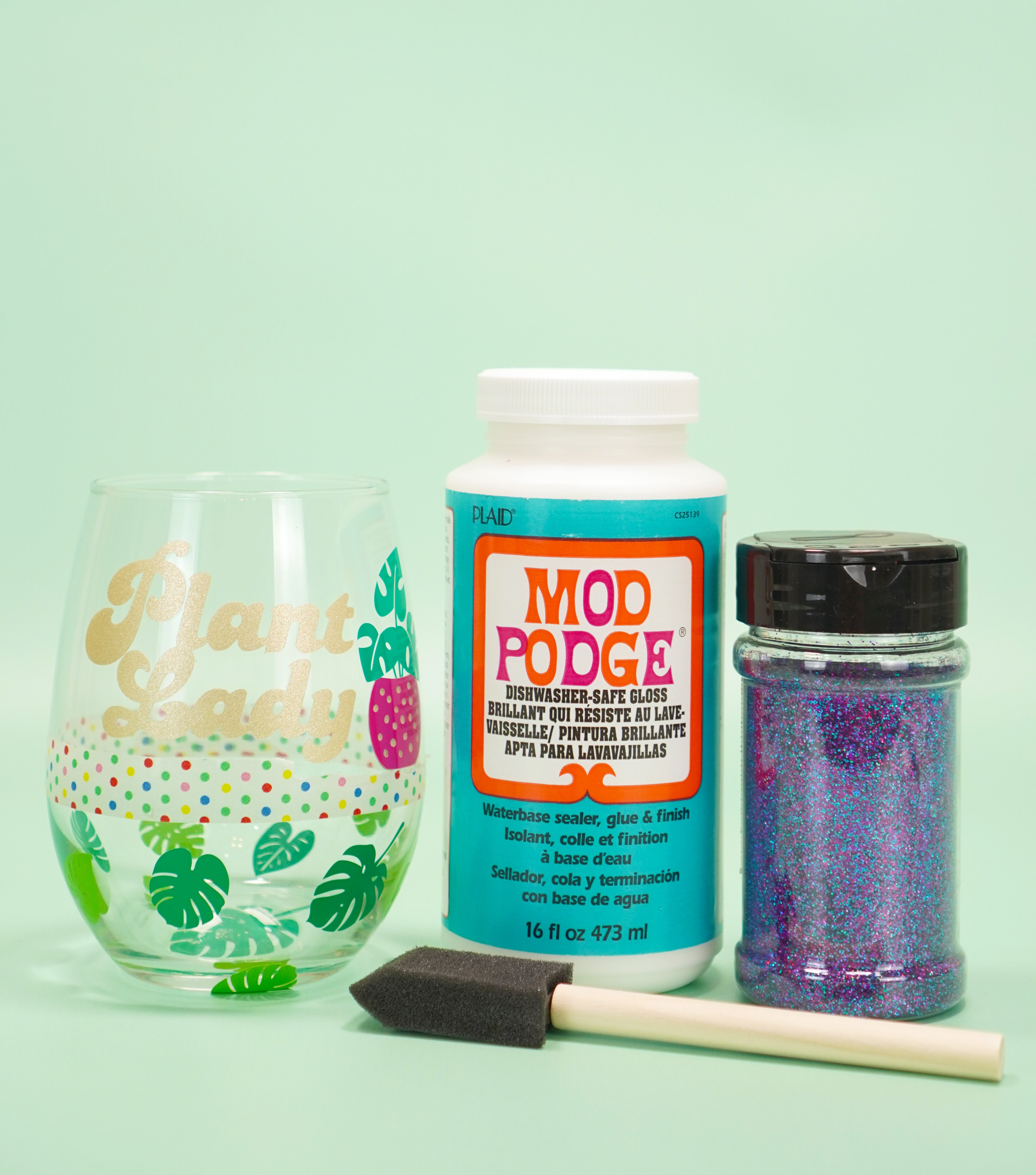 DIY Glitter Dipped Glasses - Dishwasher Safe Glitter Cup - Poofy