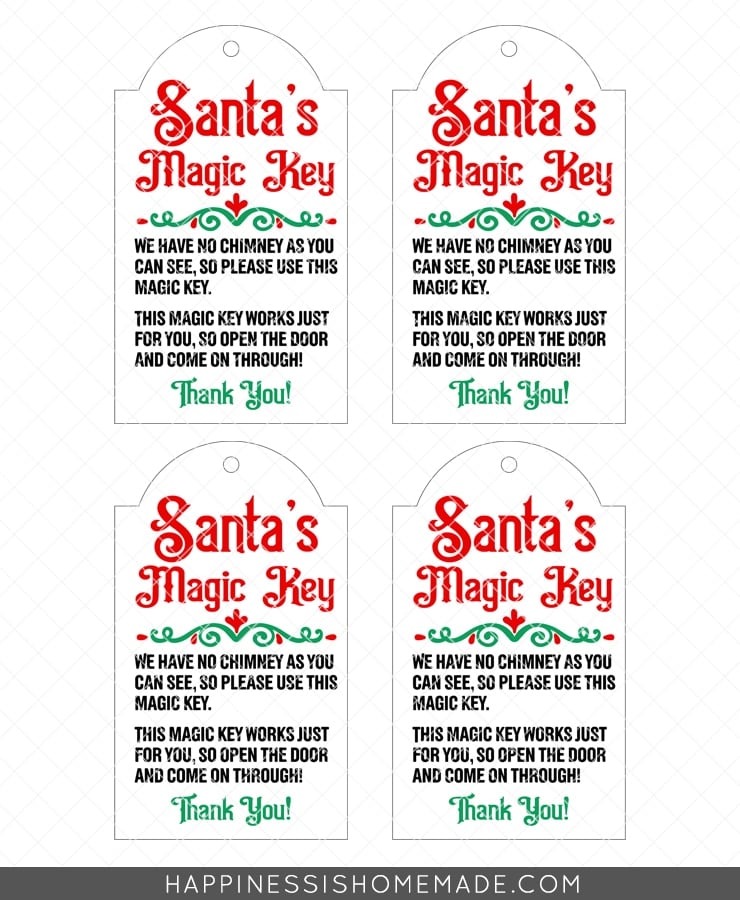 Download Santa's Magic Key Printable Tag + SVG File - Happiness is ...