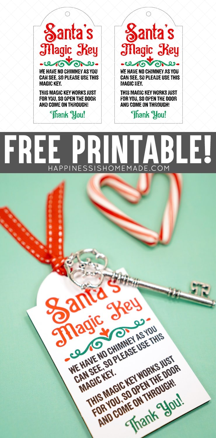 Santa Key Free Printable so Santa Can Enter A Home without A Chimney