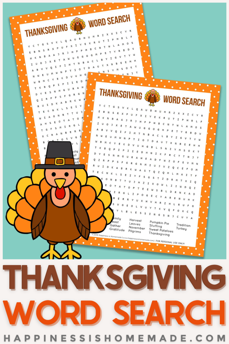 Thanksgiving Word Search Printable