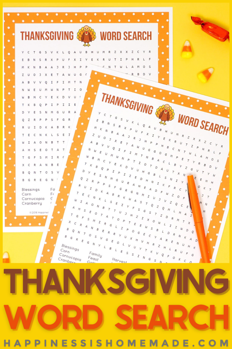 Thanksgiving Word Search