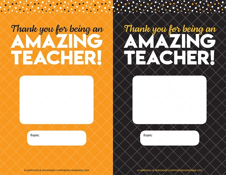 thank you for being an amazing teacher printable gift tags