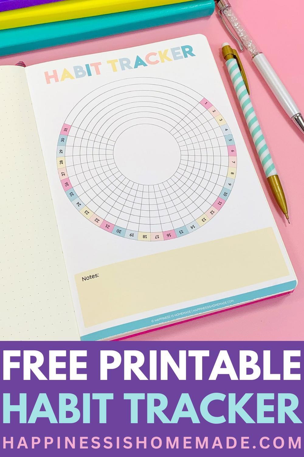 Free printable Habit Tracker for bullet journals