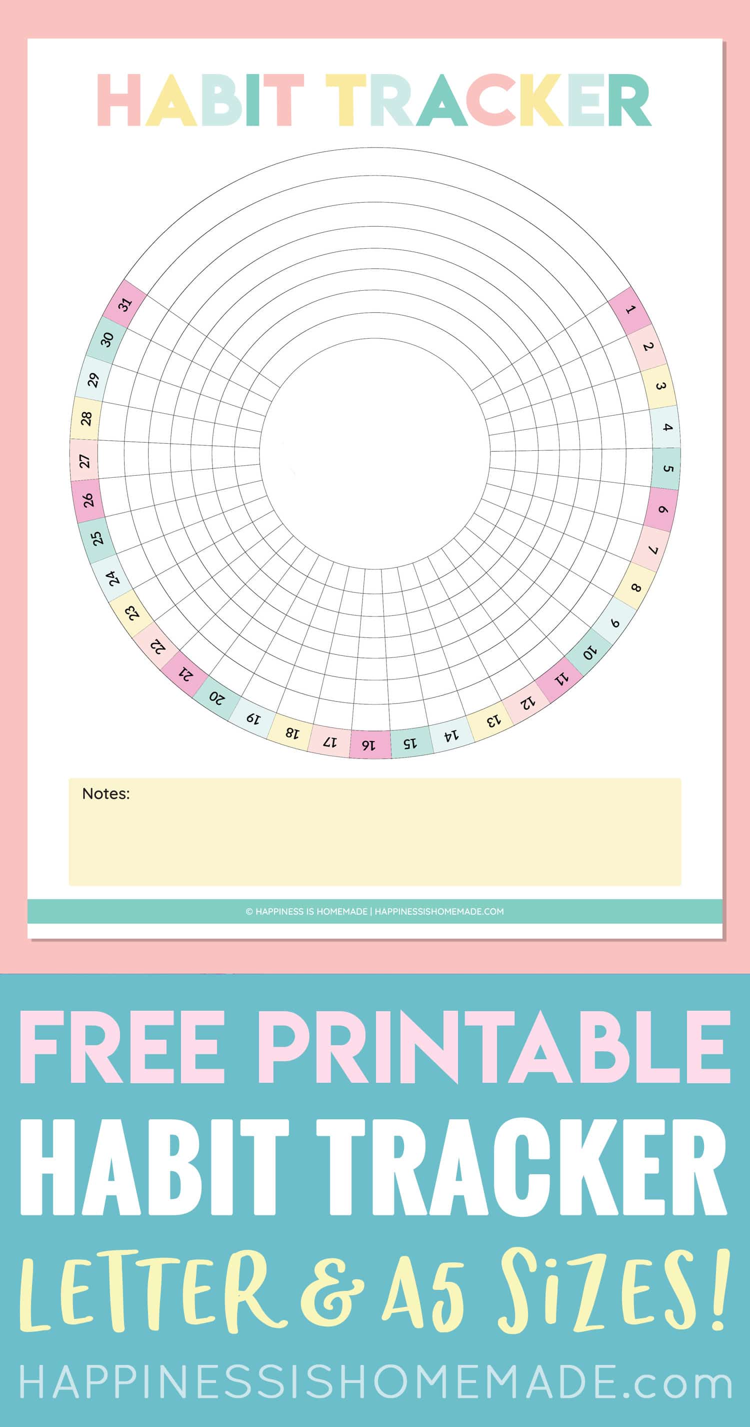 free printable circle habit tracker