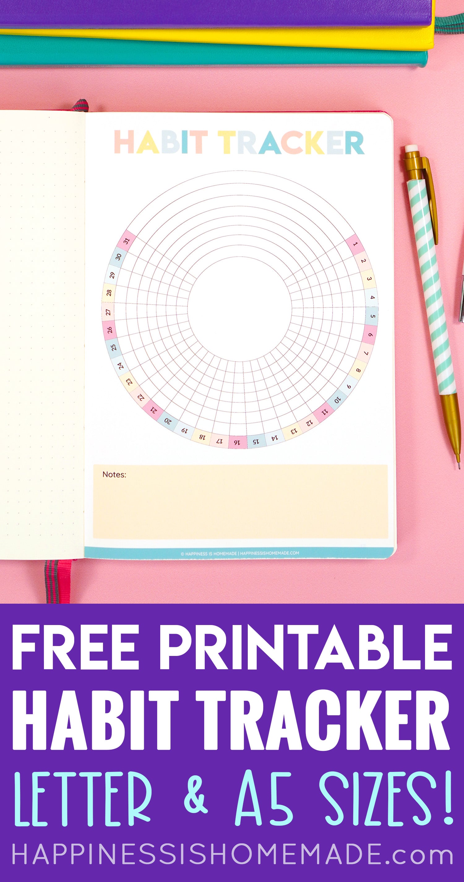 free printable circle habit tracker for bullet journal