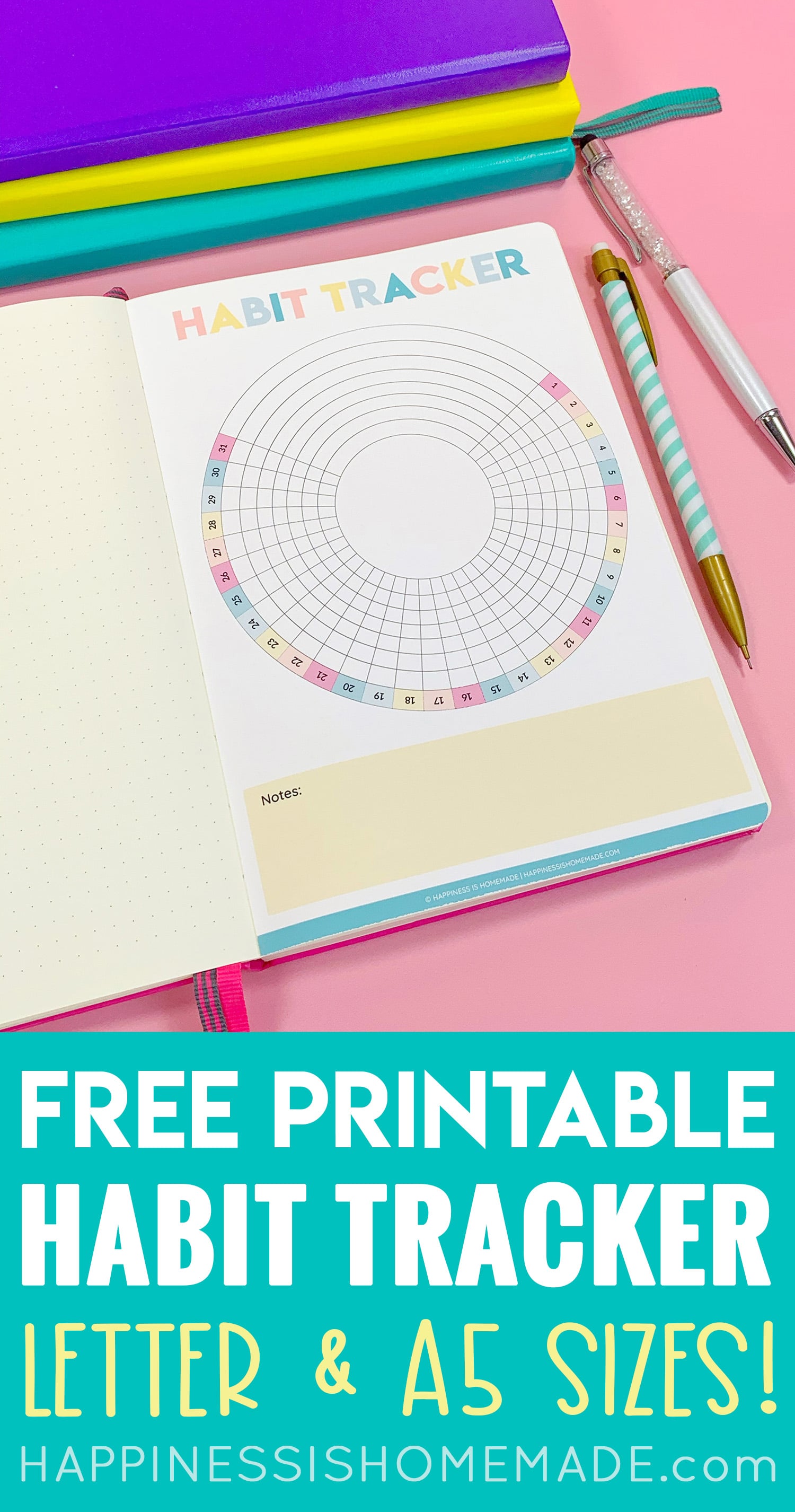 free printable habit tracker and bullet journal 