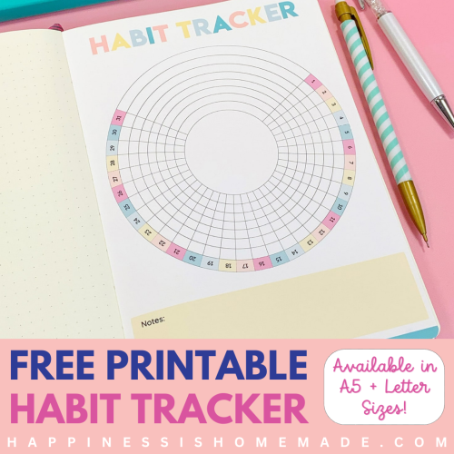 Free Printable Habit Tracker - Happiness is Homemade