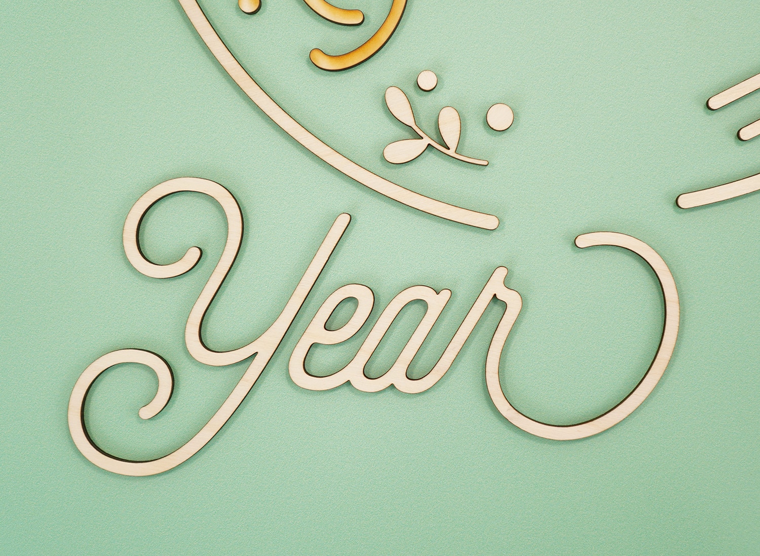 Glowforge Cut Wood Pieces for 3D Layered Sign "Year"