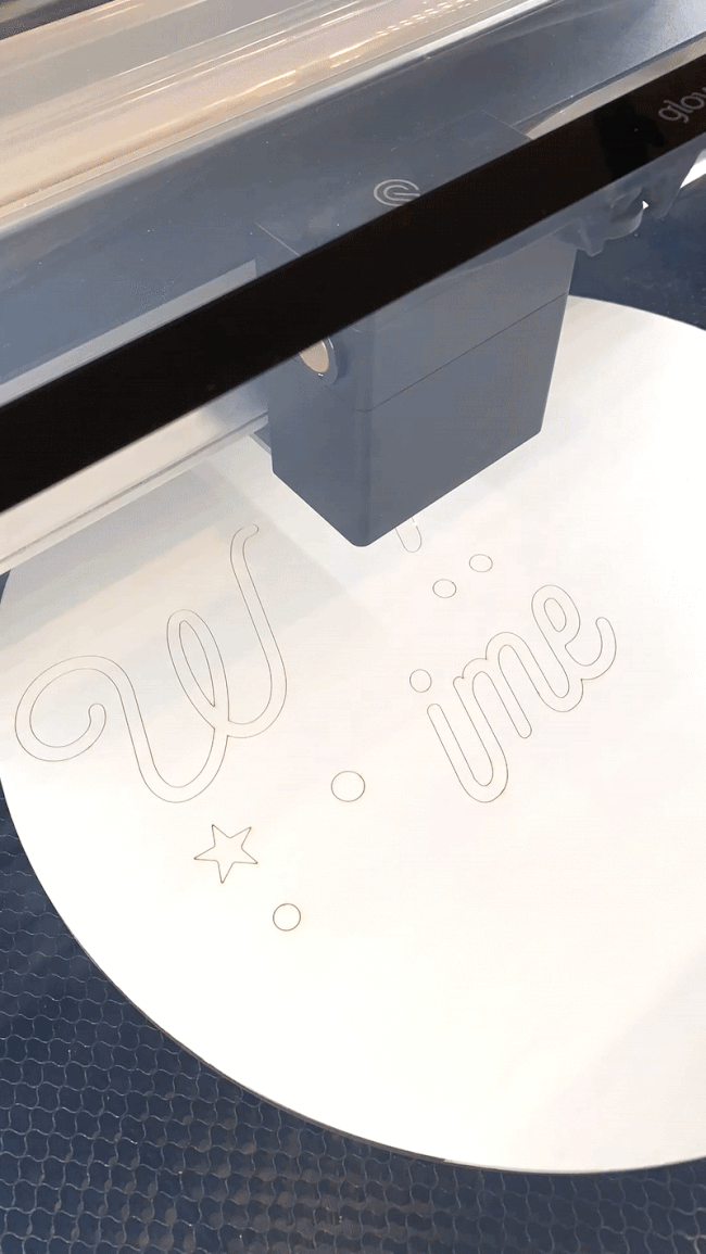 glowforge laser cutting christmas sign