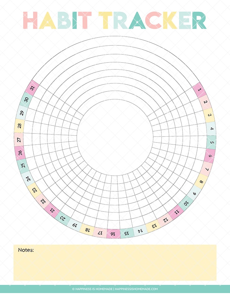 Bullet Journal Habit Tracker - printable graphic