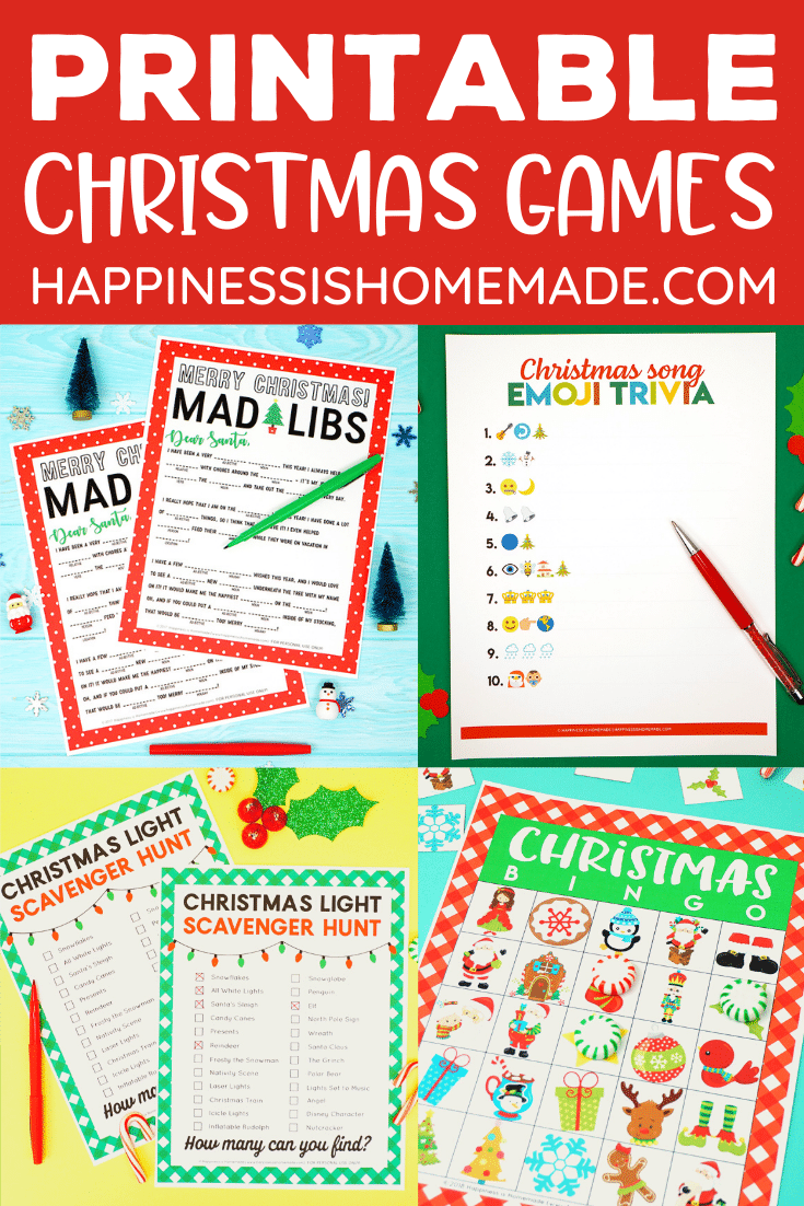 20+ Printable Christmas Games