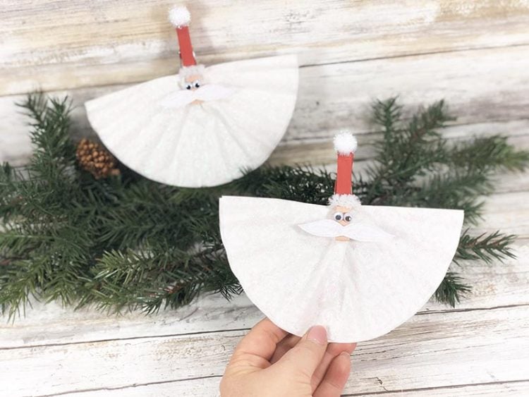 coffee filter santa craft for kids