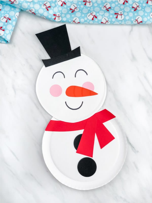 snowmen made from two paper plates