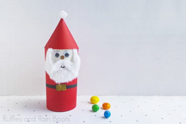 toilet paper tube santa with candy