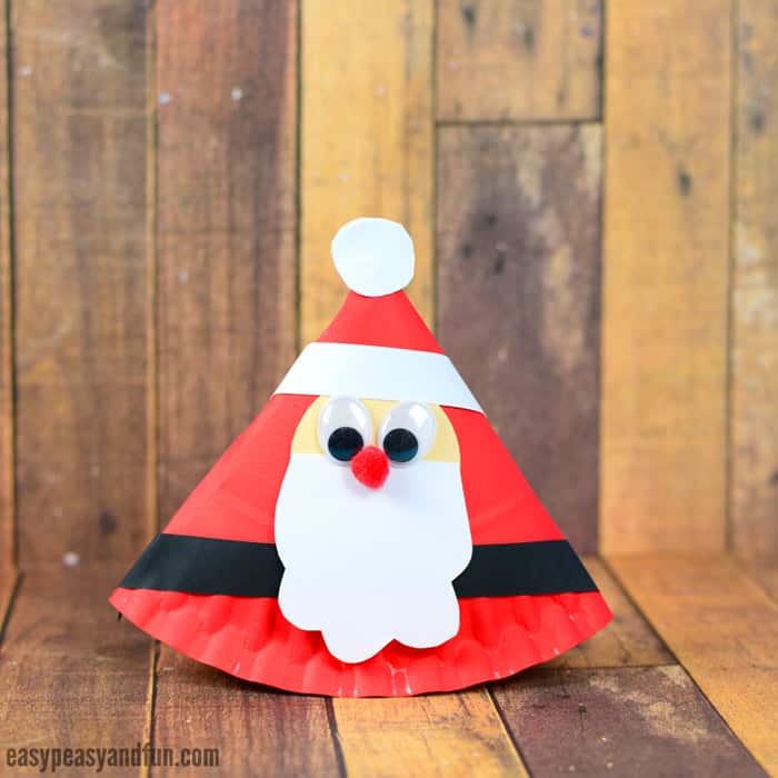 rocking paper plate santa craft for kids