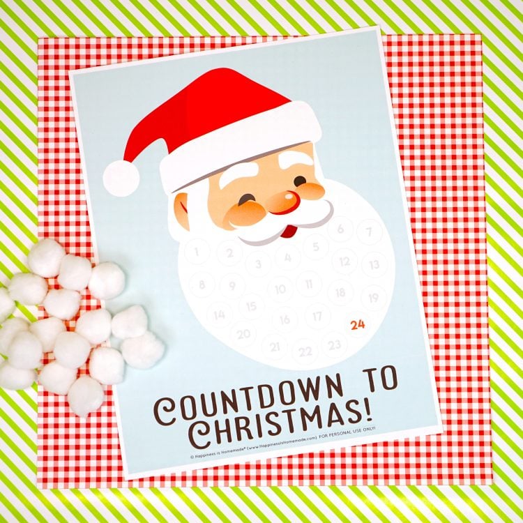 countdown to christmas printable calendar