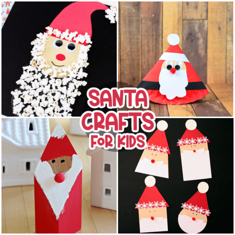 santa crafts for kids collage photo