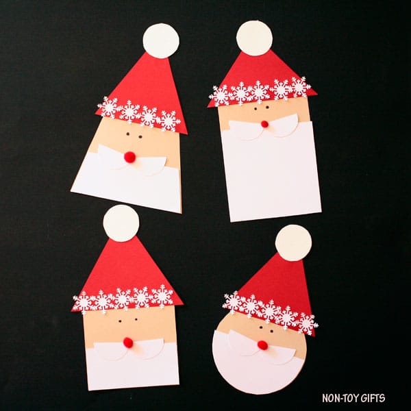 santa heads made from paper craft