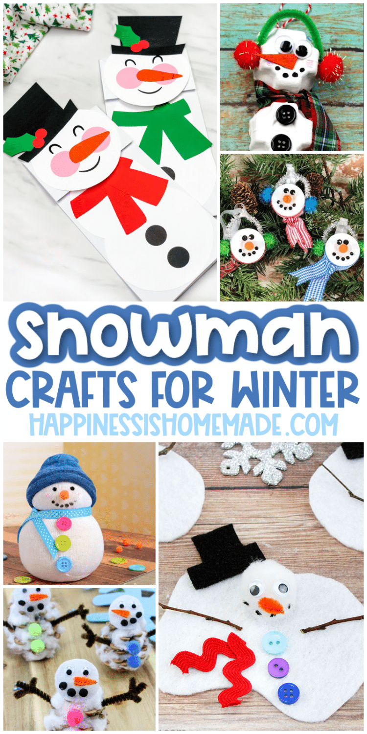 snowman crafts for winter pin graphic