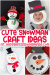 cute snowmen craft ideas pin graphic