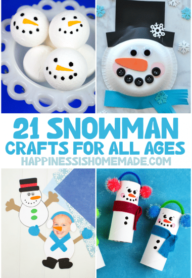 21 snowman crafts for all ages pin graphic