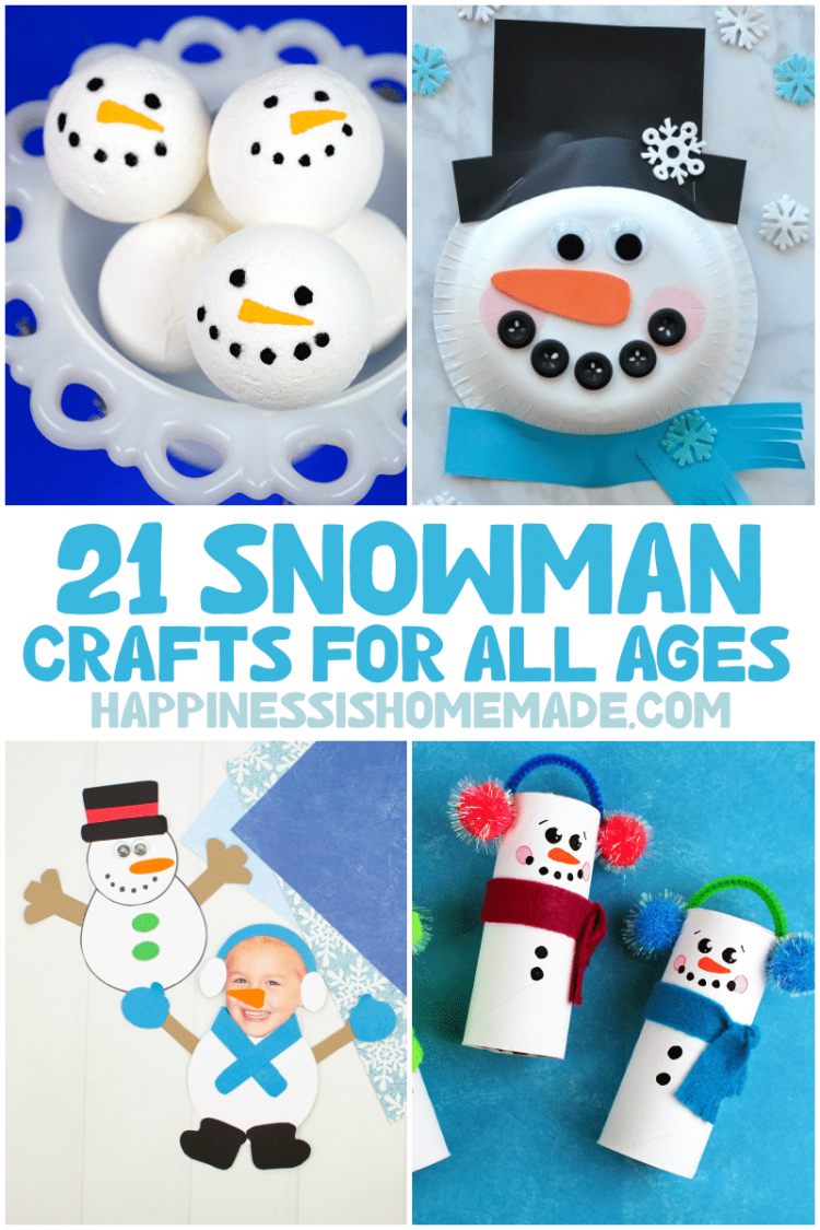 21 snowman crafts for all ages pin graphic