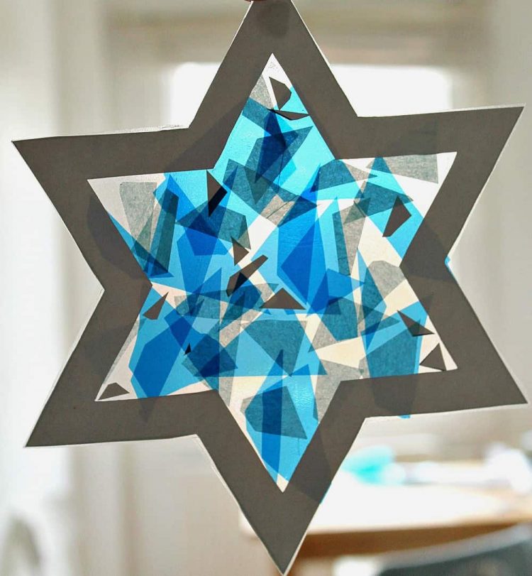star of david suncatcher hanukkah craft