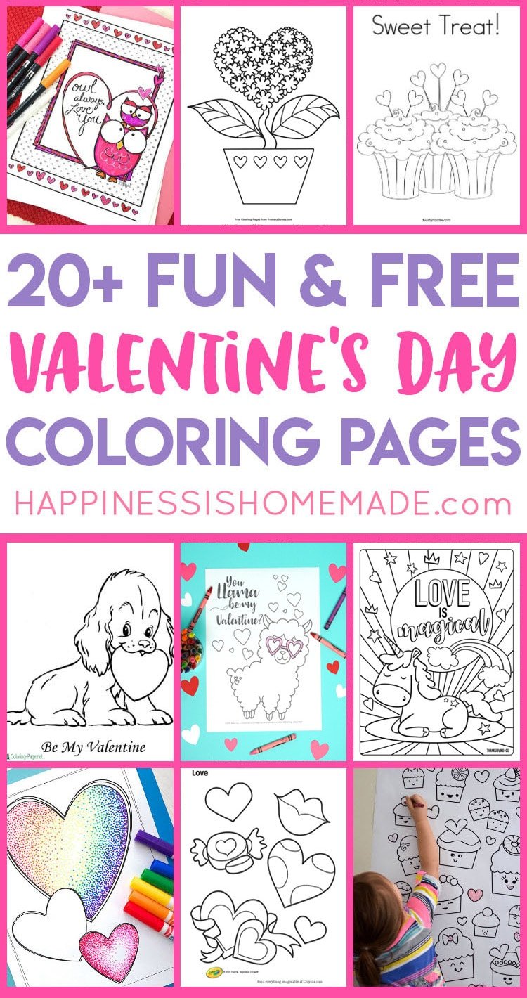 20+ fun and free valentines day coloring pages