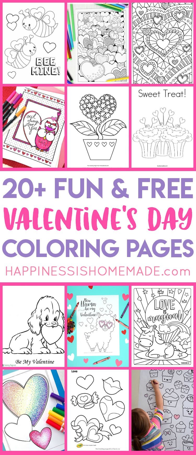 20+ fun and free valentines day coloring pages