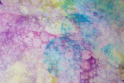 close up of multi color bubble painting