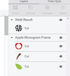 cricut design space weld result shown