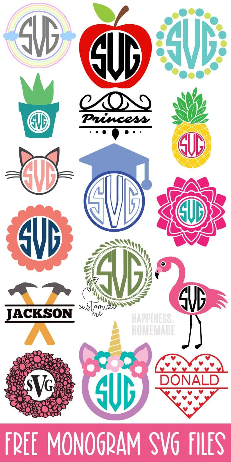 free monogram svg files collection