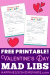 Free Printable Valentines Day Mad Libs pin