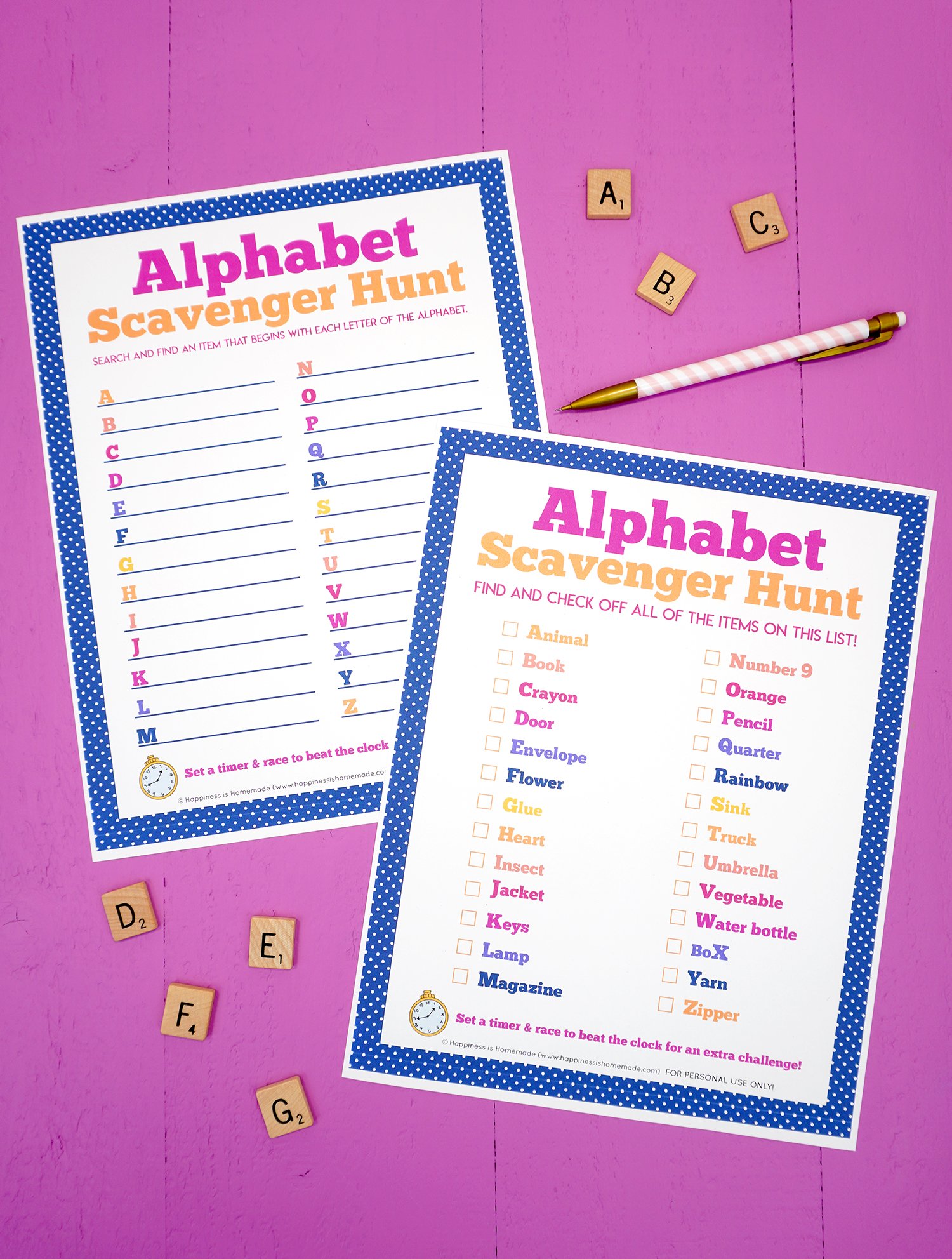 Printable Alphabet Scavenger Hunt