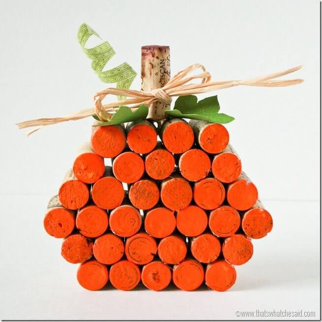 wine cork pumpkin decoration