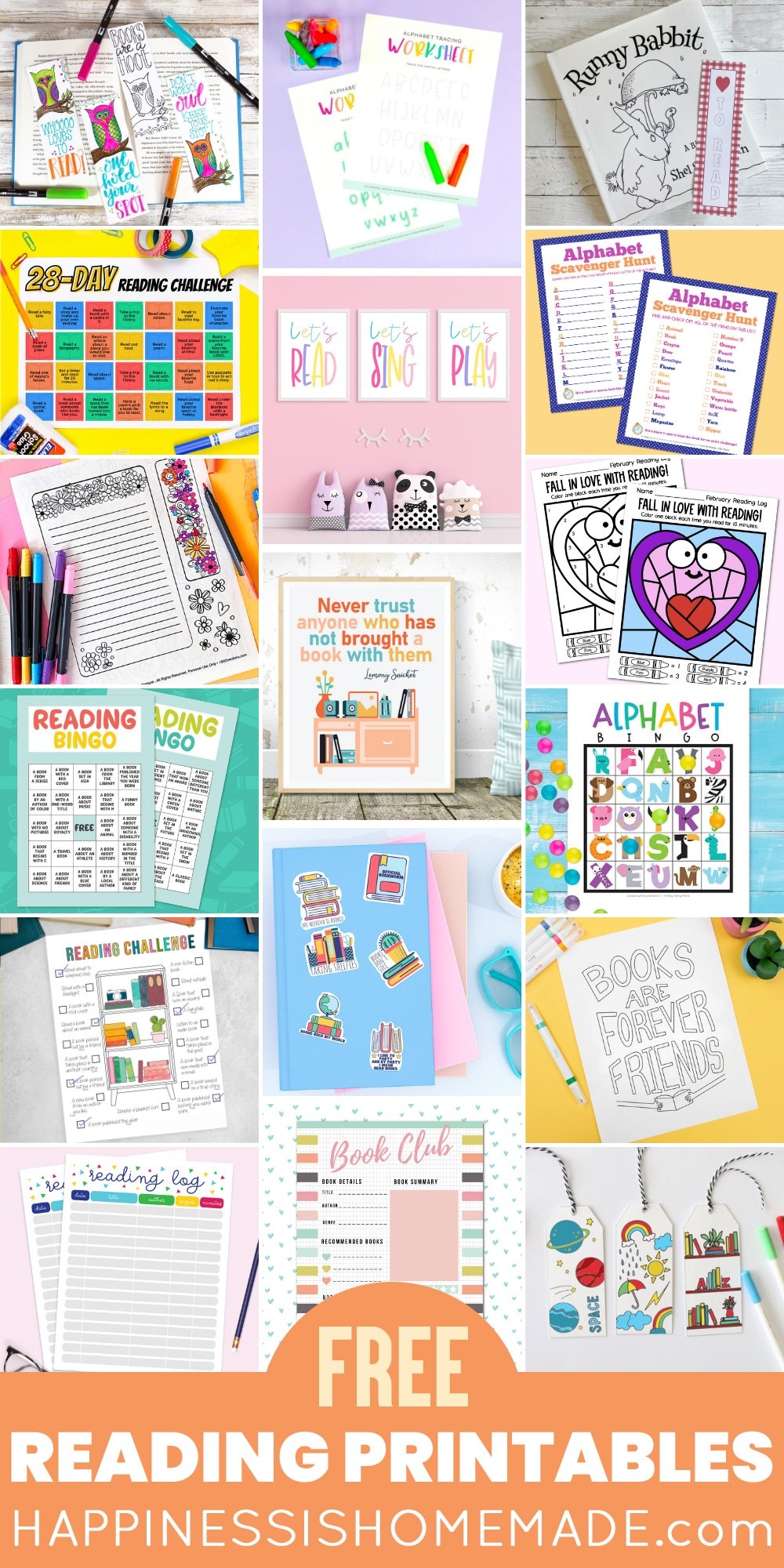 free reading printables collection collage photo