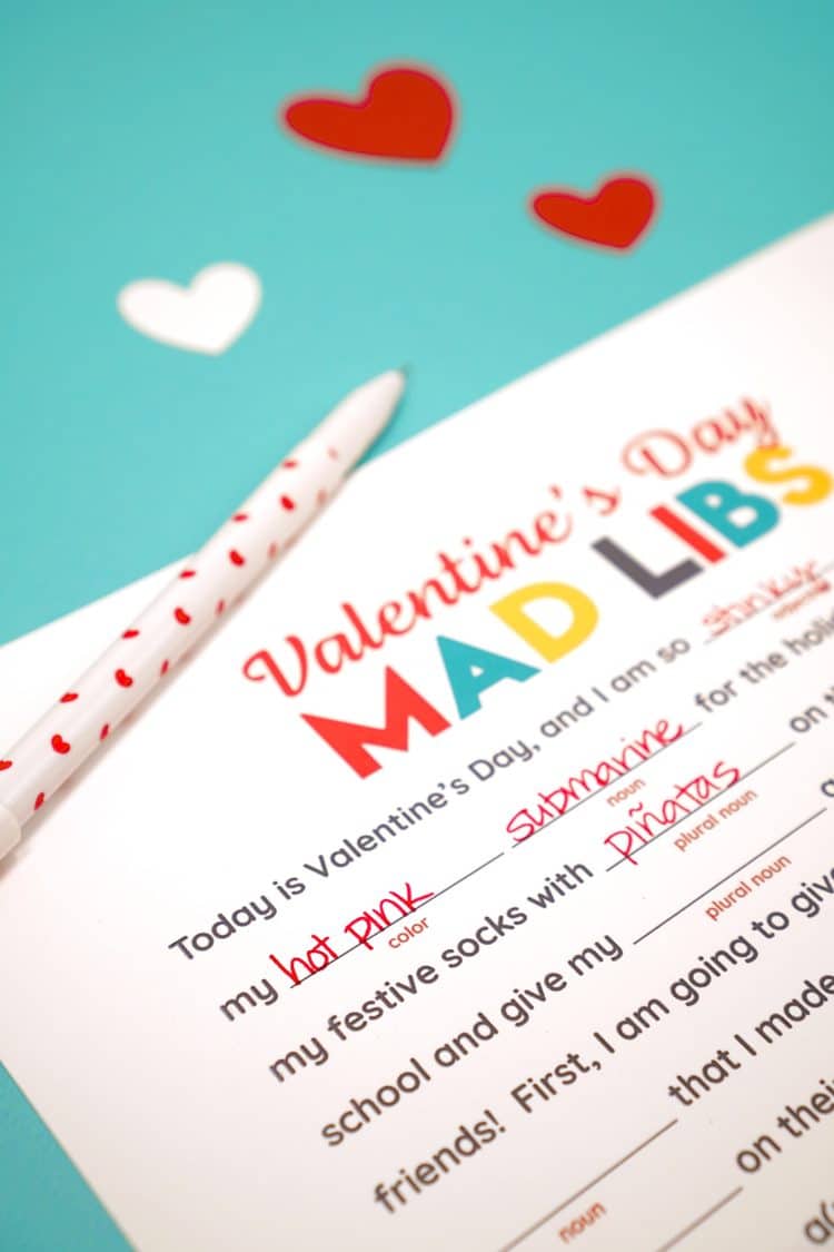 valentines day mad libs printable activity