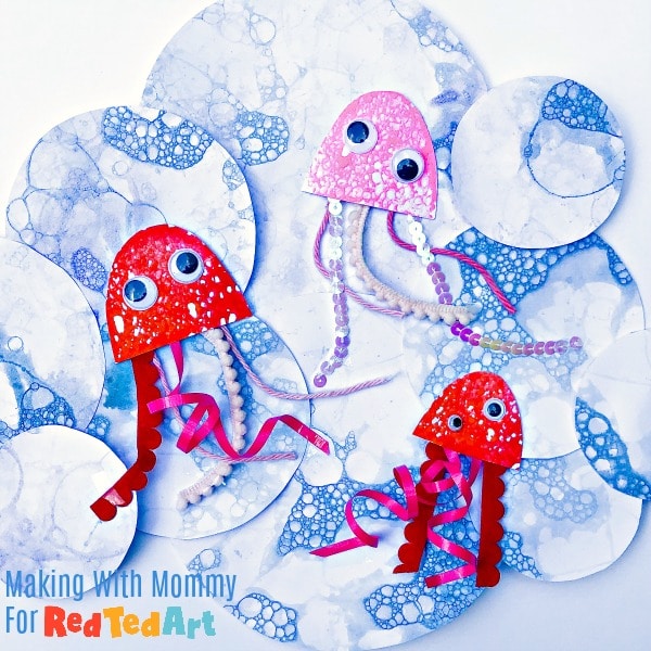 jelly fish made with bubble painting effect