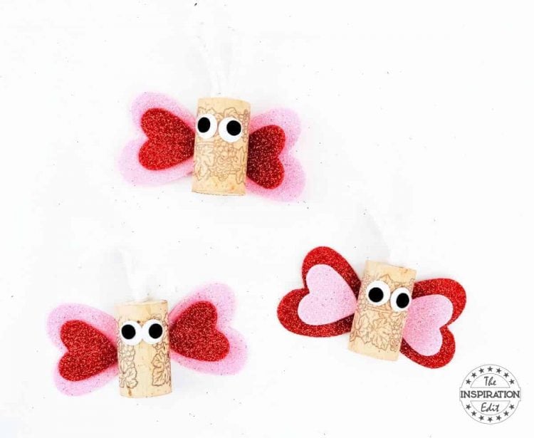 wine cork valentines day butterflies kids craft 