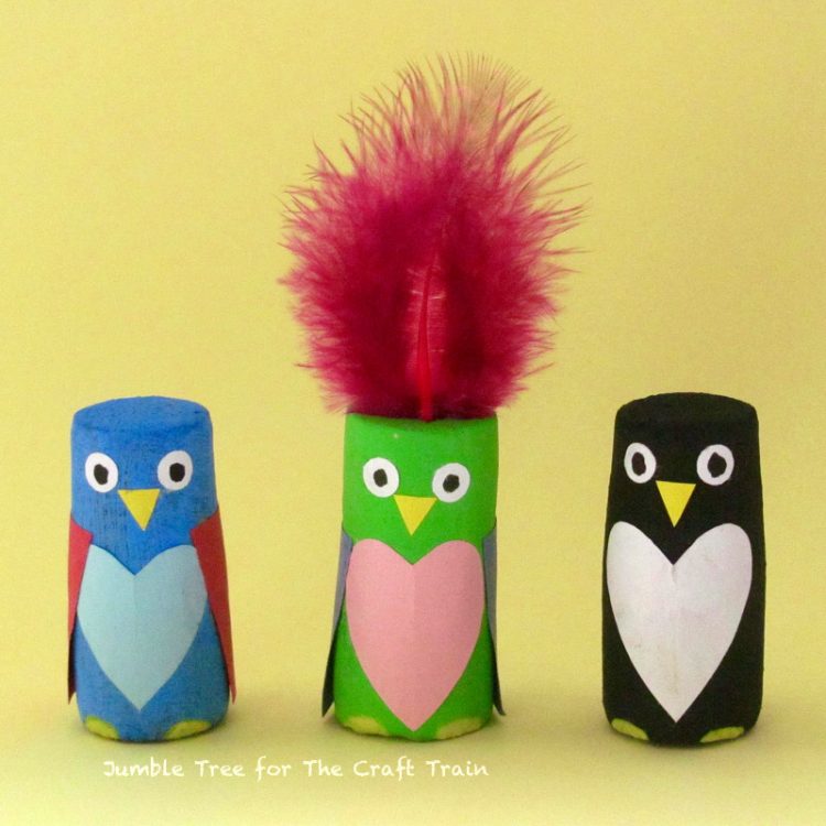 cute valentines day kids craft wine cork love birds